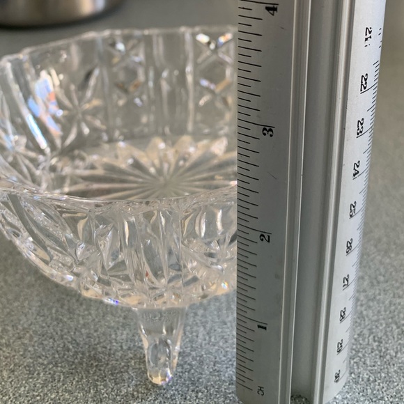 VINTAGE•crystal 3 footed tray• makeup •vanity - Picture 5 of 7